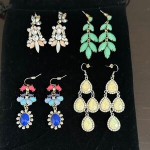 Elegant Multi-Color Statement Earrings Set